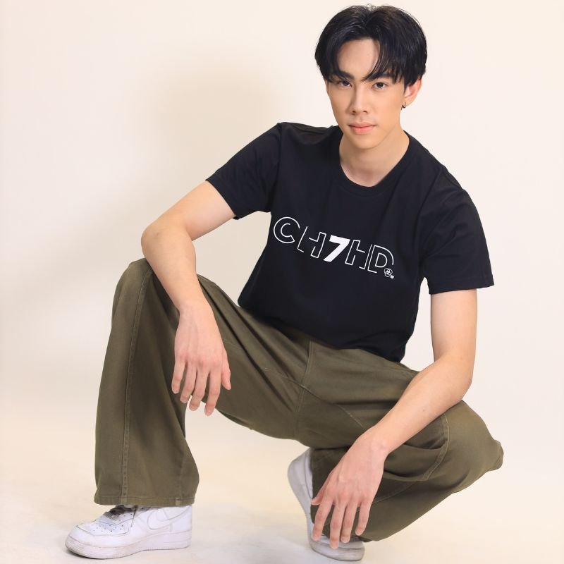เสื้อยืดคอกลม Ch7HD เสื้อยืดคอกลม ผ้าคอตตอน 100% ใส่สบาย ระบายอากาศดี